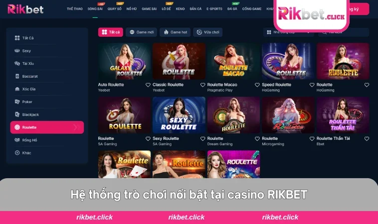 Casino Rikbet 2 Các trò chơi đặc sắc tại casino của RIKBET thu hút người chơi.