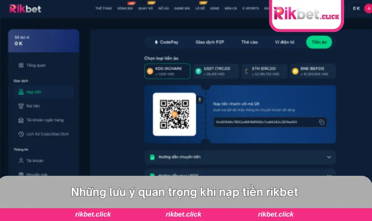 Nạp Tiền Rikbet 3 Lỗi hay gặp khi nạp tiền và hướng dẫn khắc phục