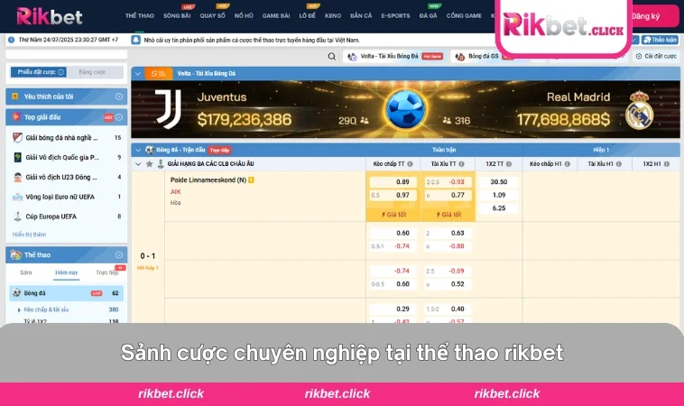 Thể Thao Rikbet 1 Giao diện sảnh cược thể thao trực tiếp ở rikbet