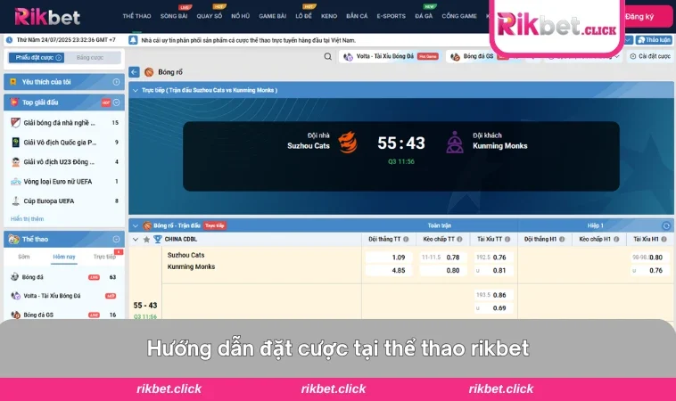 Thể Thao Rikbet 3 Các bước đặt cược thể thao đơn giản tại rikbet